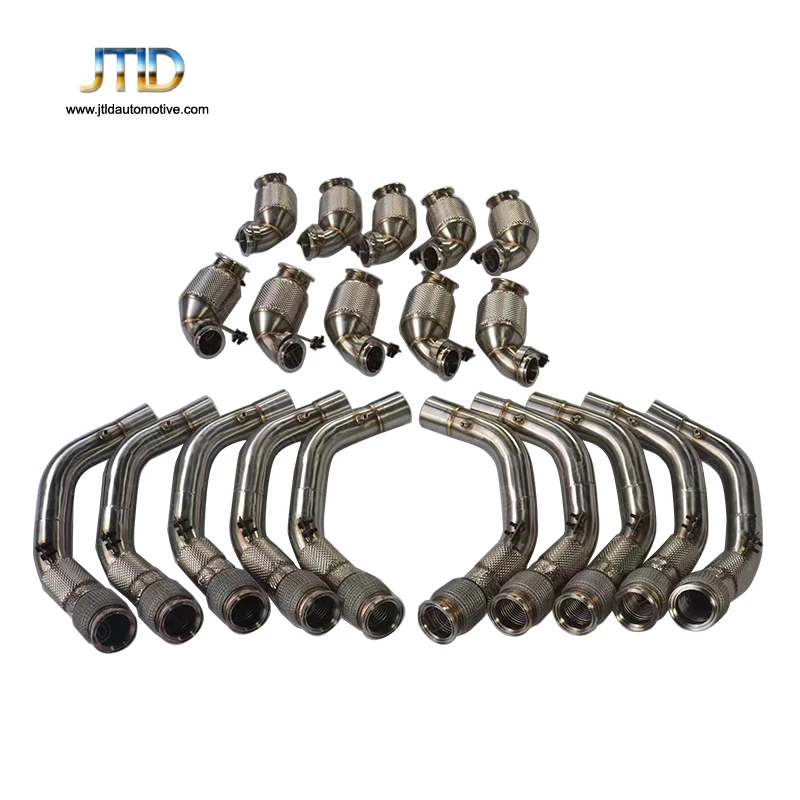 

JTLD Performance System 304 Stainless Steel Exhaust Decat Downpipe WIth Heat Shield For BMW S63 F90 M5 4.4T Test Pipe