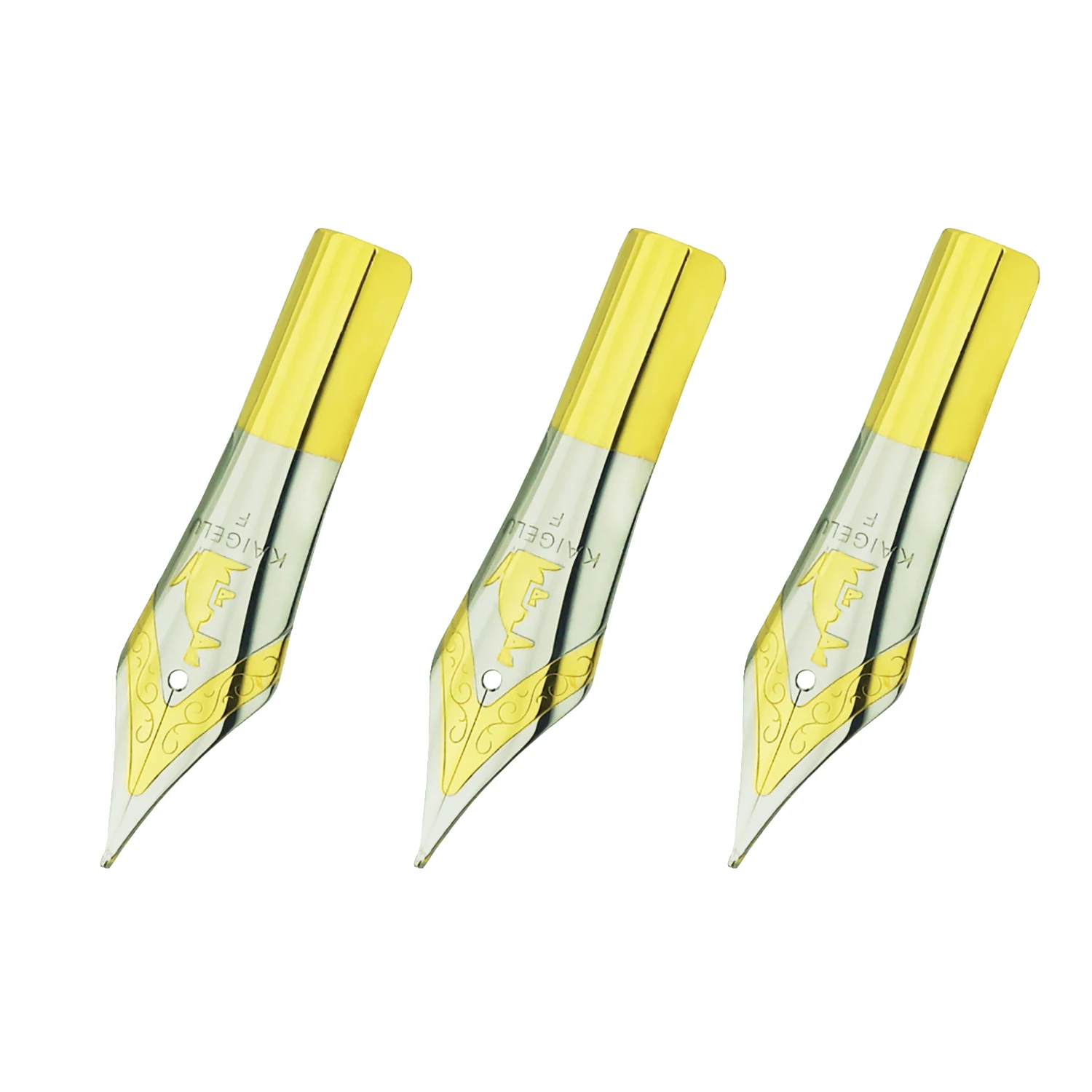 Originele 3Pcs Kaigelu Vulpen Penpunten #6 Gouden Ef/F/M Spare Nib Compatibel Met Jinhao 100, 450, Yongsheng 699, Majohn T1 C1