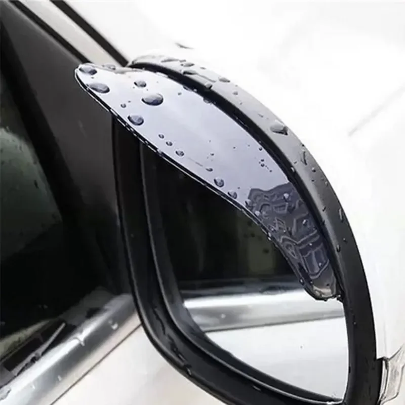 2pcs/Set  Universal Flexible Car Back Mirror Eyebrow Rain Cover Car Acc Rainproof Blades PVC Rearview Mirror Rain Shade