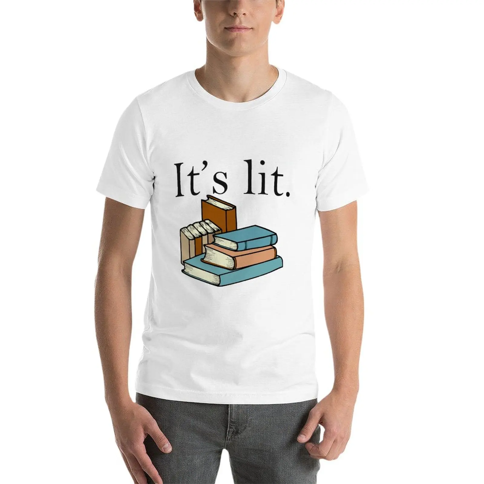 New It's lit T-Shirt oversized t shirt tops T-shirt short heavyweight t shirts for men