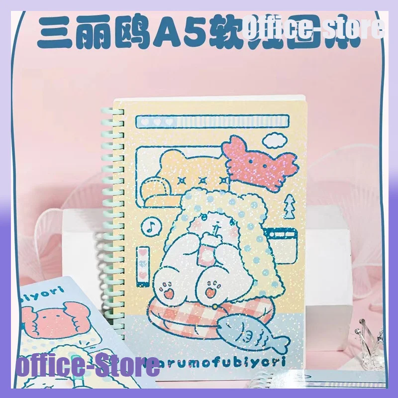 New Sanrio Blanket Bear Marumofubiyori Hangyodon Cartoon Coil Book A5 Cute Note Books Writing Pads For Students Office Supplies