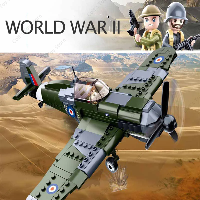 Sluban Pesawat WW2 Militer Uni Soviet TU-2 Bomber BF 109 Pesawat Tempur Blok Bangunan Bata Tentara Tentara Mainan Model Klasik