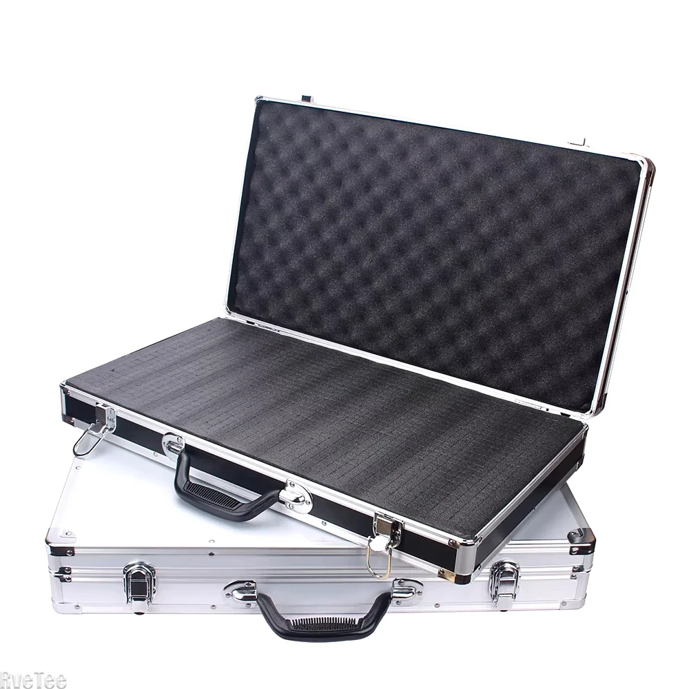 Portables Tool Box with Pre-cut Sponge 58x32x8.5cm Rectangular Tools Boxs Large Capacity Suitcase Hard Aluminium Equipment Case