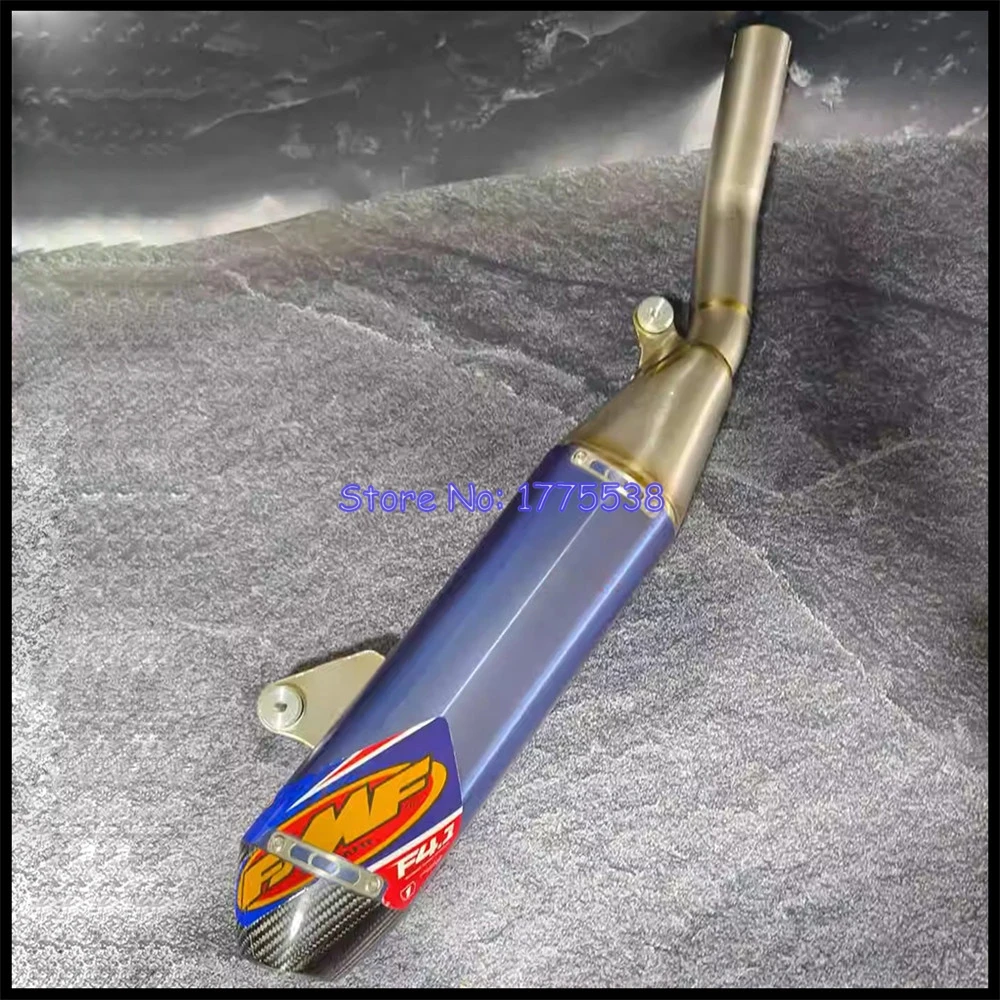 Titanium Alloy for Yamaha WR450F 2019-2024 Motorcycle Exhaust Slip-on Mid Link Pipe with Real Carbon Fiber End Tip