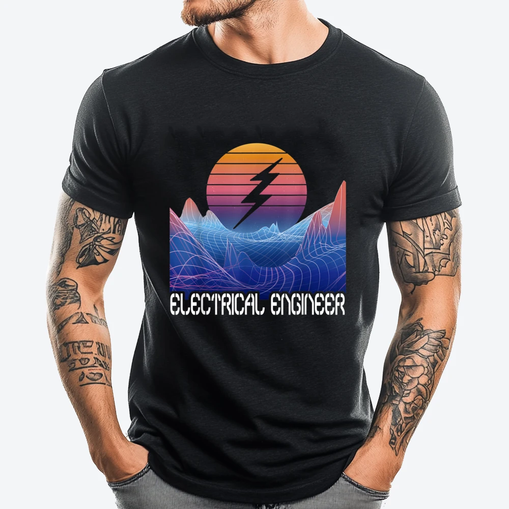 Electrical Engineering Vaporwave Power Electrical Engineer Free Shippping Clothes Skin-Friendly Mens T Shirt Tops & Tees