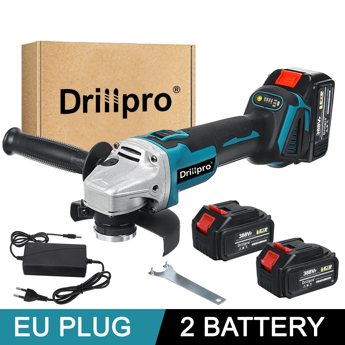 Drillpro 125mm Brushless Angle Grinder Rechargeable Adjustable Speed Angle Grinder Woodworking Polishing Power Tool