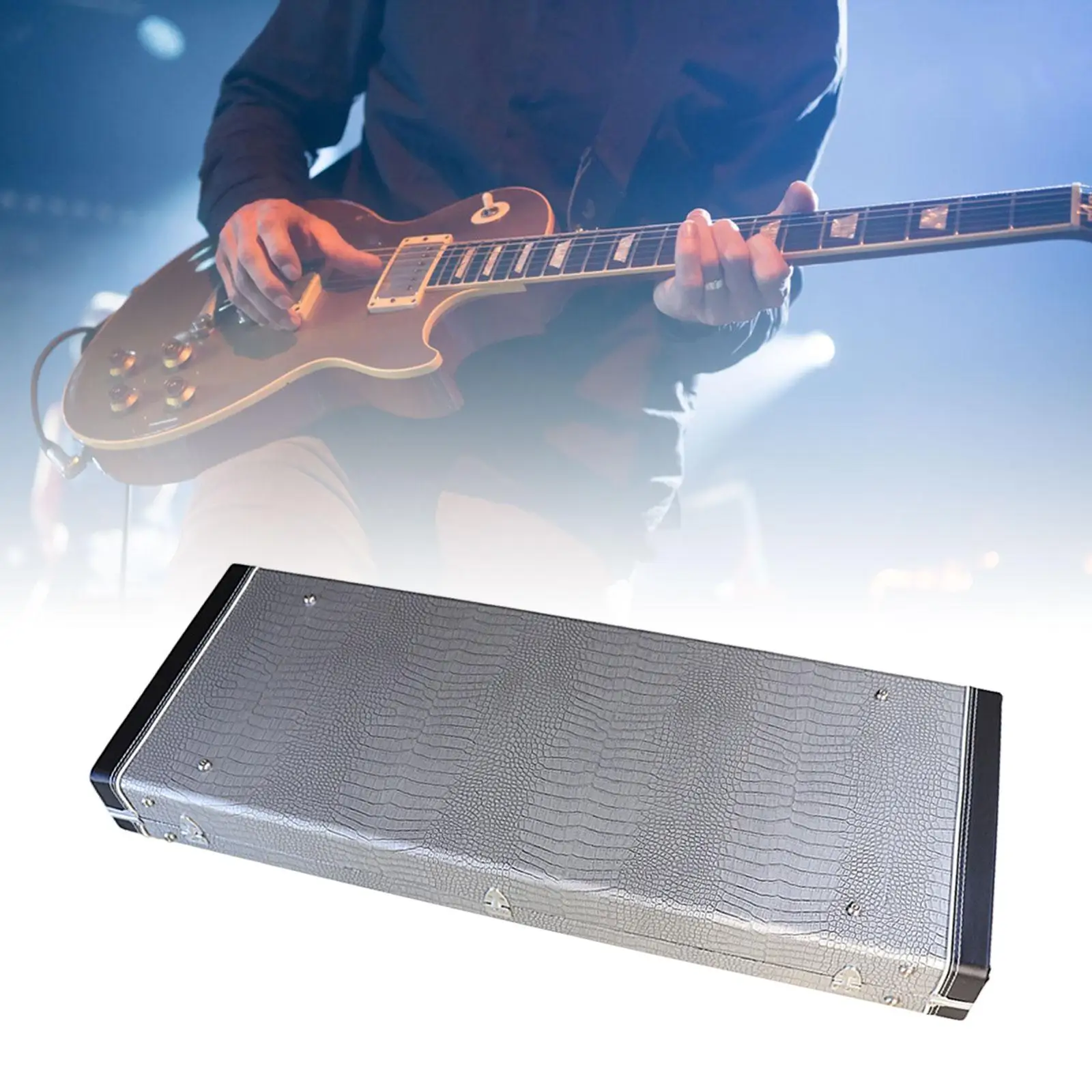 

Electric Bass Case Safeguarding PU Leather Impact Resistant Wooden Instrument Case Dustproof with Lock Protective Carrying Case