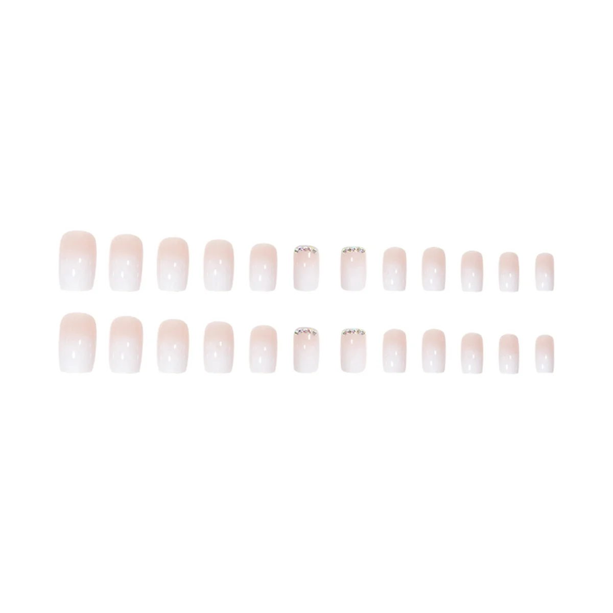 Removable Gradient Nails - Gel Nails 12 Sizes, No Need File Pre-Shaped Press on False Nails Nail Extensions D-107