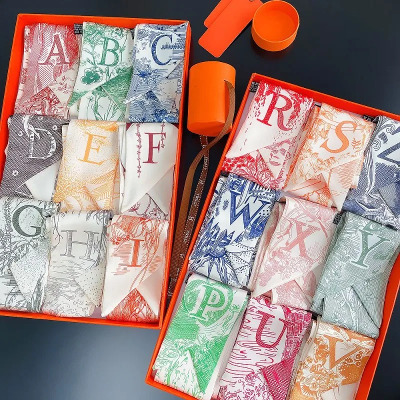 Frühling Neue Tarot 26 Buchstaben Riemen Schal Stirnband Zubehör Kleines Band Kleine Streamer Mode Trend