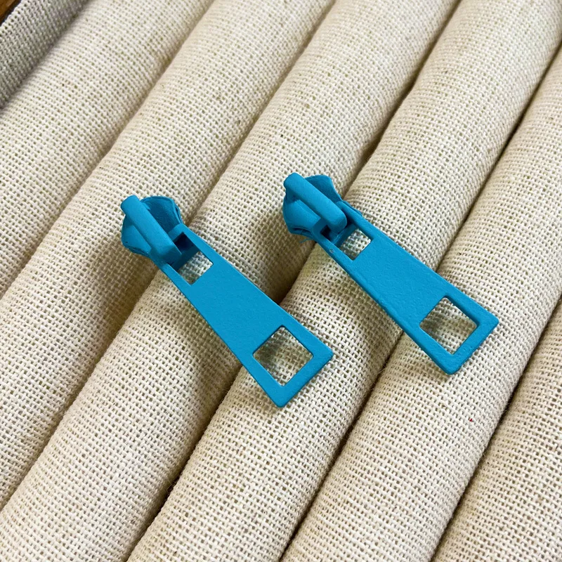 Women's Creative Acrylic Zipper Dangle Earrings, Y2K Design
