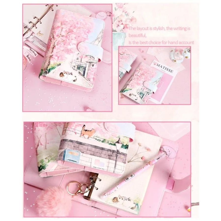 مجموعة علب هدايا كتاب حساب اليد A6 دفتر ملاحظات ذو أوراق فضفاضة مخطط جدول الأعمال مجموعة هدايا دفتر الطالب القرطاسية اللون: C #5