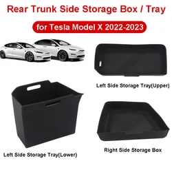 Per Tesla Model X 2023 2022 Accessori interni Baule posteriore Organizzatore di immagazzinaggio Scatola Vassoio Silicone Impermeabile ModelX Protector