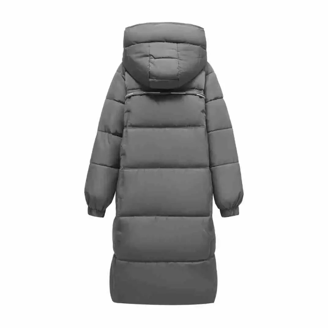 2024 New Winter Women Long Parkas Pockets Thick Warm Hooded Down Cotton Coat Female Loose Puffer Jackets Windproof Snow Overcoat