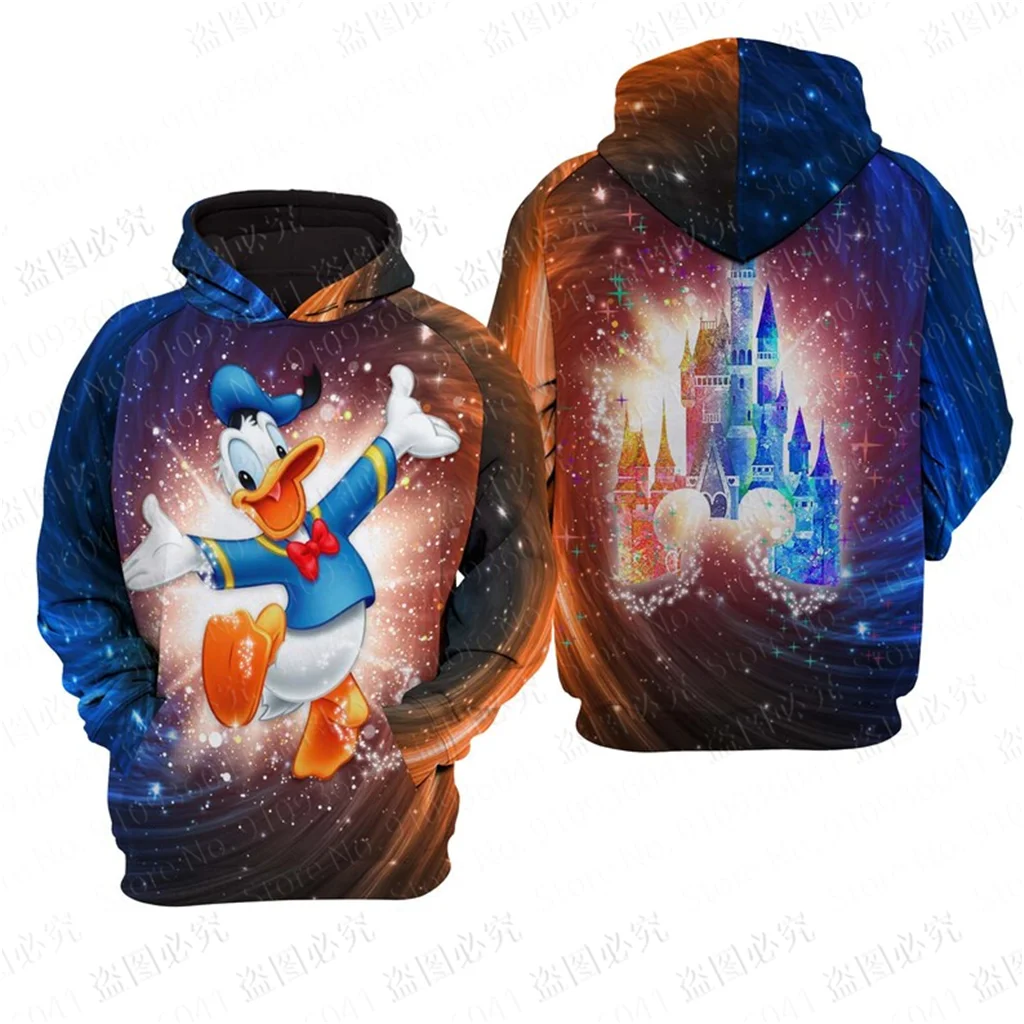 

Donald Duck classic men women 3D Disney Print High quality Fleece Zipper/ Hoodies parent-child clothing Pullover Tops