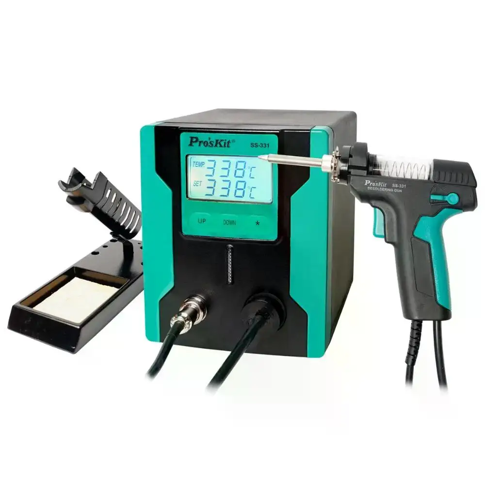 Pro'sKit SS-331H ESD LCD Display Electric Desoldering Gun Vacuum Suction Solder Sucker Pump 220V BGA PCB Circuit Board Repair