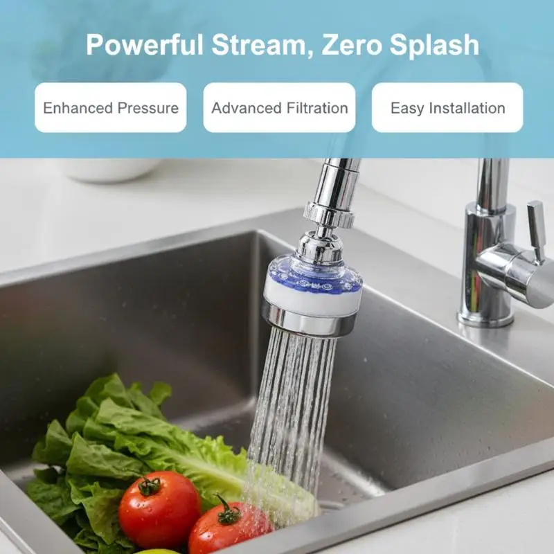 Kitchen Faucet Water Filter 360 Degree Pressurized Universal Faucet Aerator Sink Bathroom Accessories