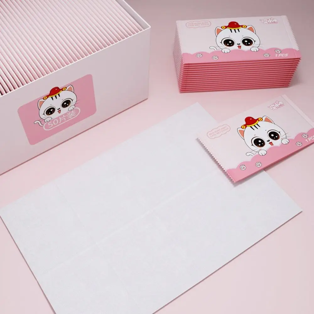 50 Uds. Toallitas húmedas de desinfección para bebés, tela no tejida, papel húmedo portátil, tejido de limpieza de manos para el hogar