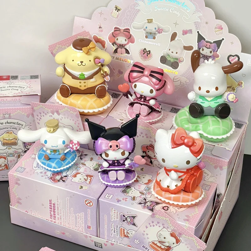 

TOPTOY Kuromi Family Sweetheart Candy Series слепая коробка Hello Kitty милый декор для рабочего стола в стиле сюрпризы модная игрушка в подарок для влюбленных
