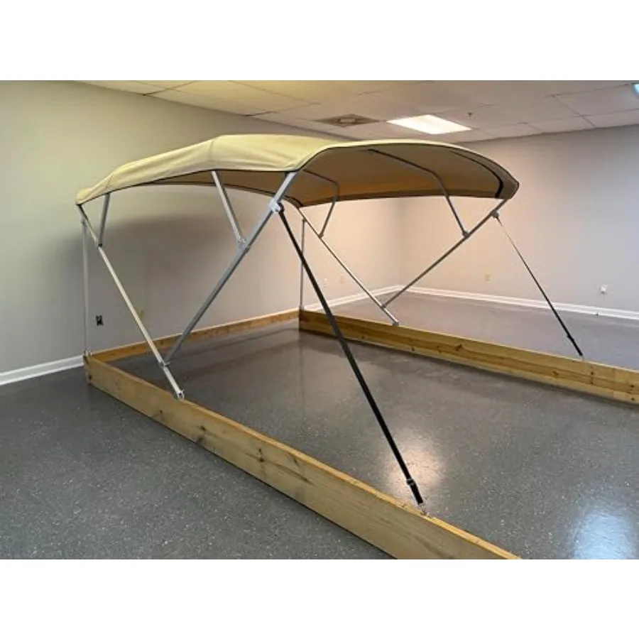 

9' Long x 8.5' Wide Pontoon Boat Bimini Top Complete Kit Best Available Square Tube Frame Metal and Fittings Custom 16oz Canvas