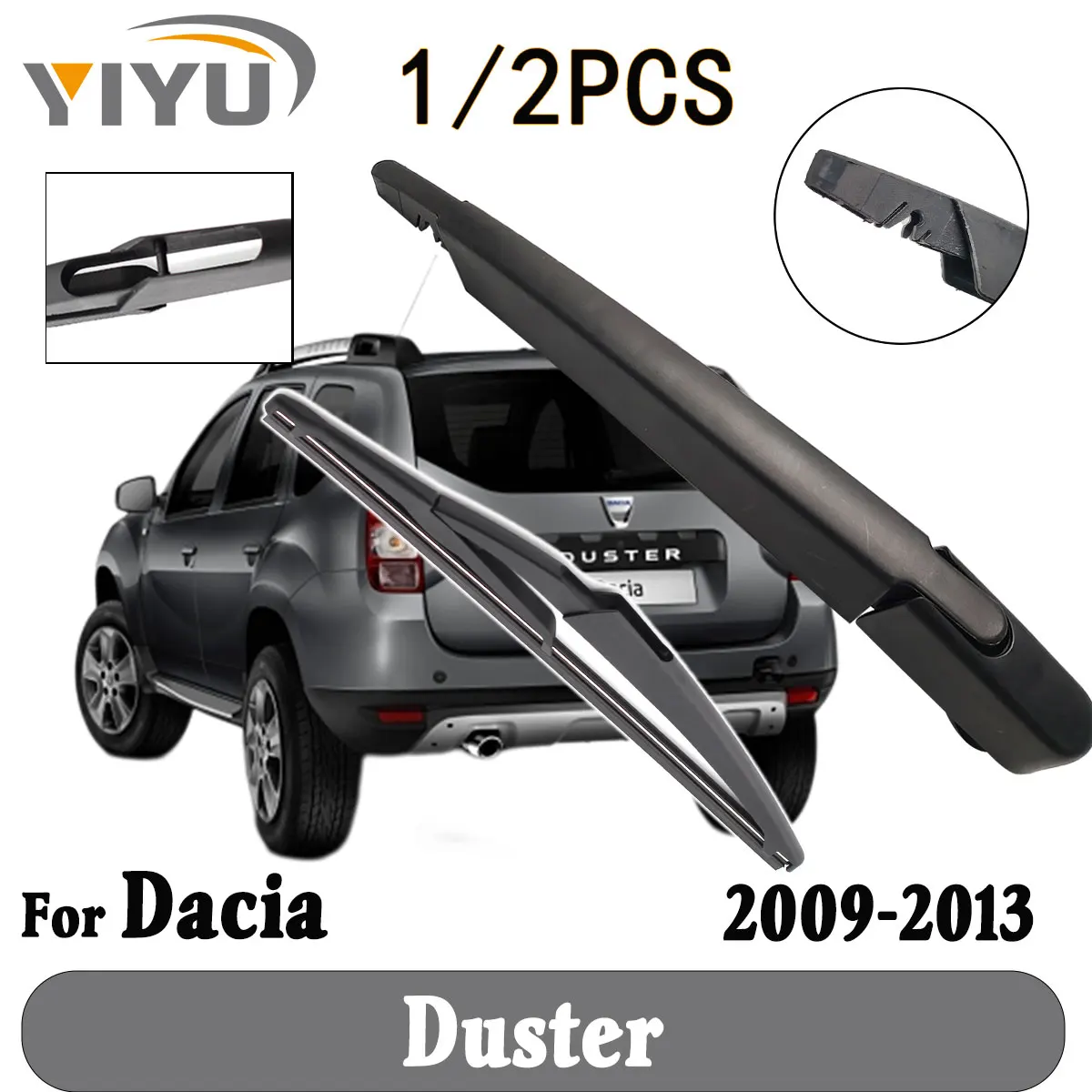 1/2PCS Hinten Wischer Klinge Wischer Arm Windschutzscheibe Windschutz Sauber Heckklappe Fenster Auto Regen Pinsel Für Dacia Duster 2009-2013