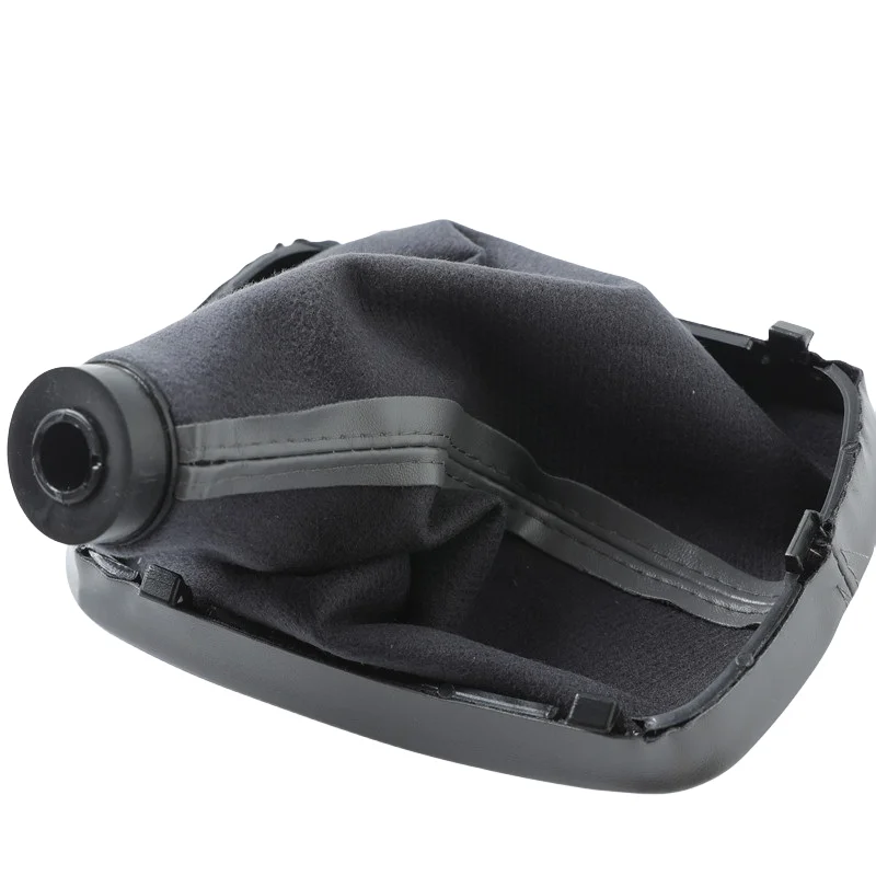 Black / Gray Leather Gear Shift Knob Lever Shifter Gaiter Boot Cover Collar For Audi A6 C5 A4 B5 A8 D2 1998 1999 2000 2001