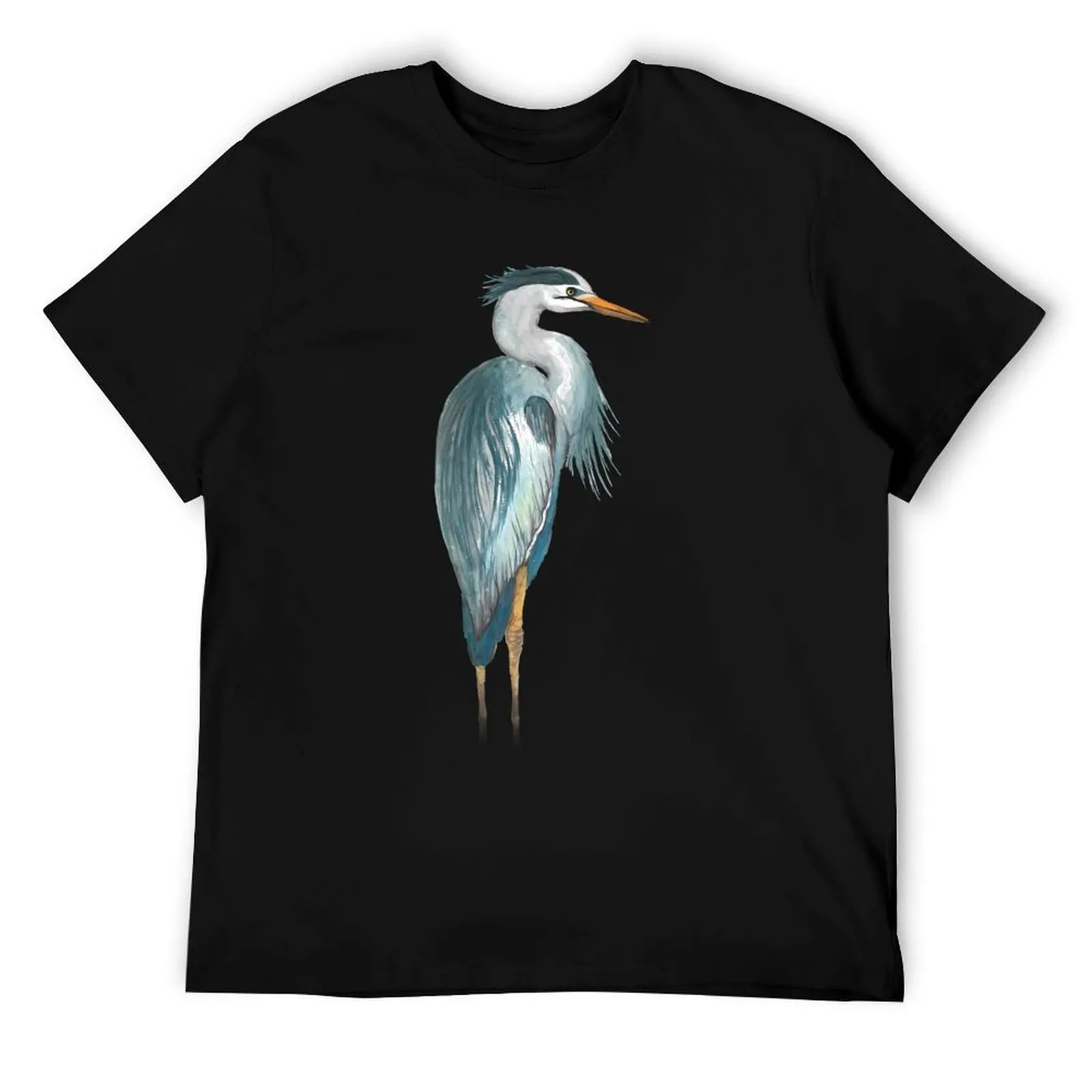 

Grey heron watercolor painting T-Shirt funny t shirts man man t shirt luxury T-Shirt