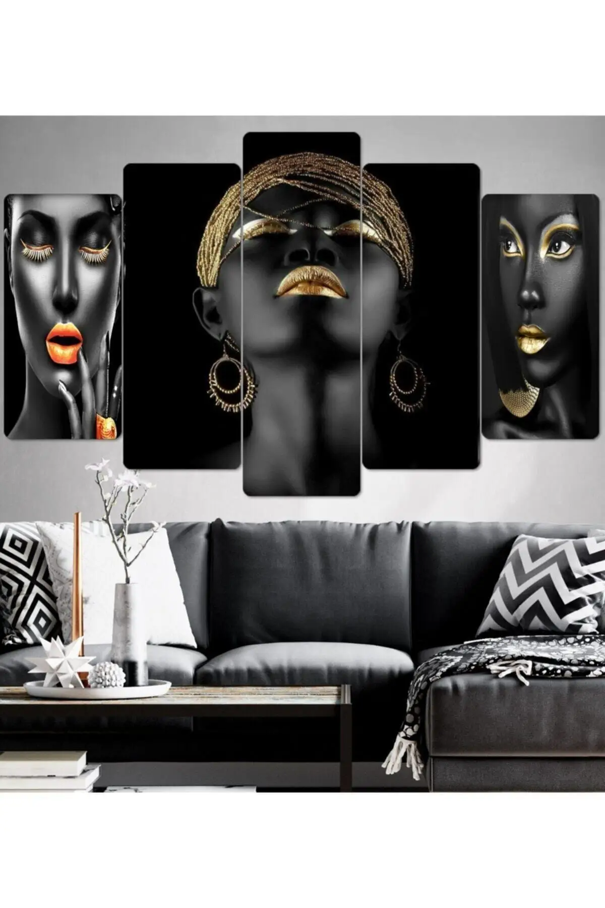 African Woman Wooden Wall Table Set 20x60 cm 20x50 cm 20x40 cm Home Office Decoration Gift Items