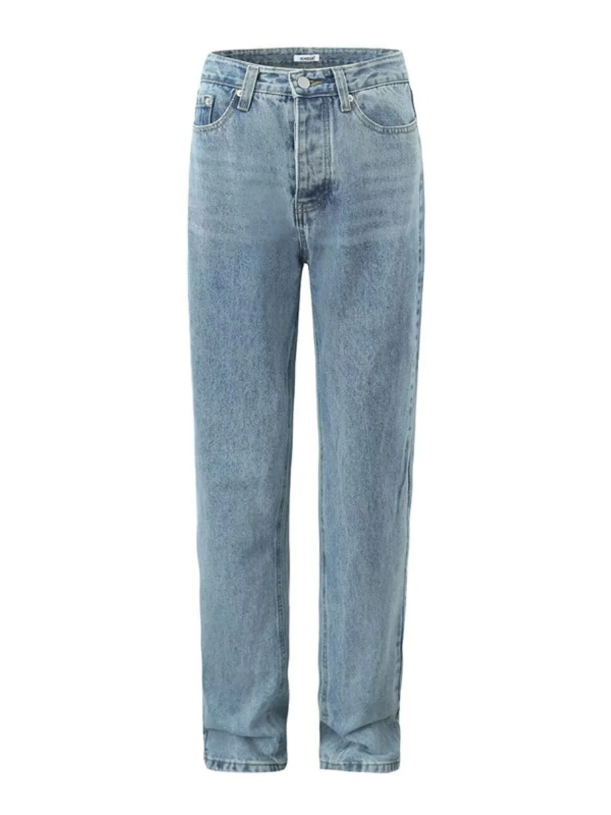 

Длинные джинсы длиной до пола с высокой талией в американском стиле ретро, прямые джинсы для папы на одной пуговице, выцветший старый дизайн, женские джинсовые брюки премиум-класса