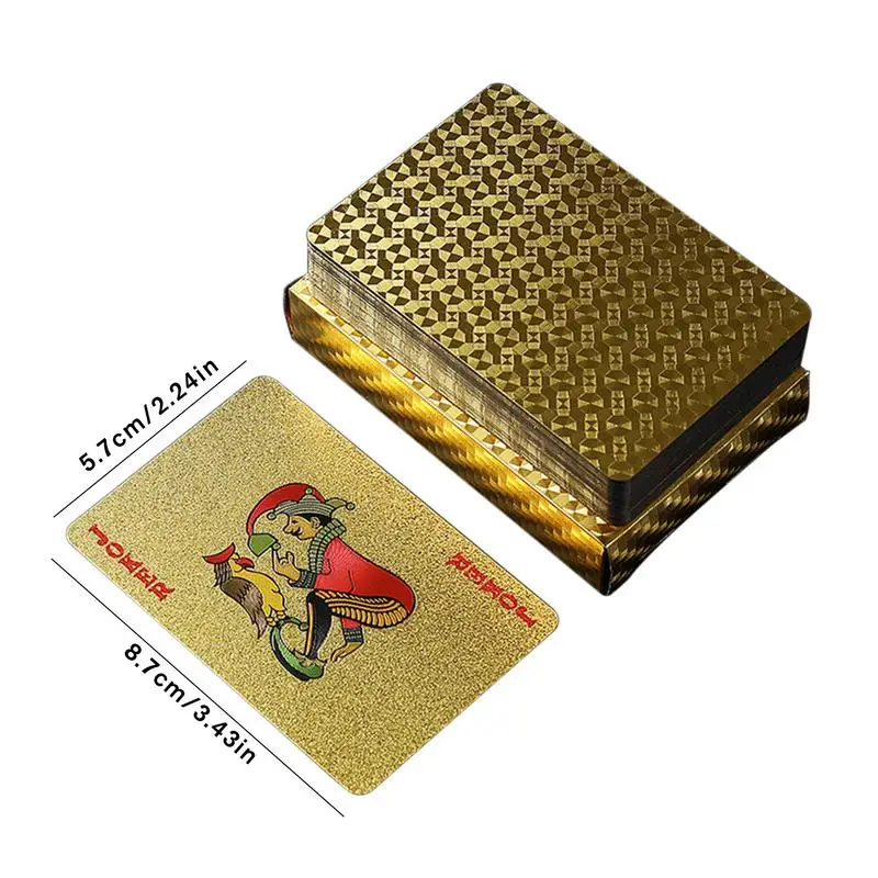 Gold Foil Poker Cards Luxury Gold Foil Poker Board Game Playing Cards Standard Portable For Daily Entertainment Corporate