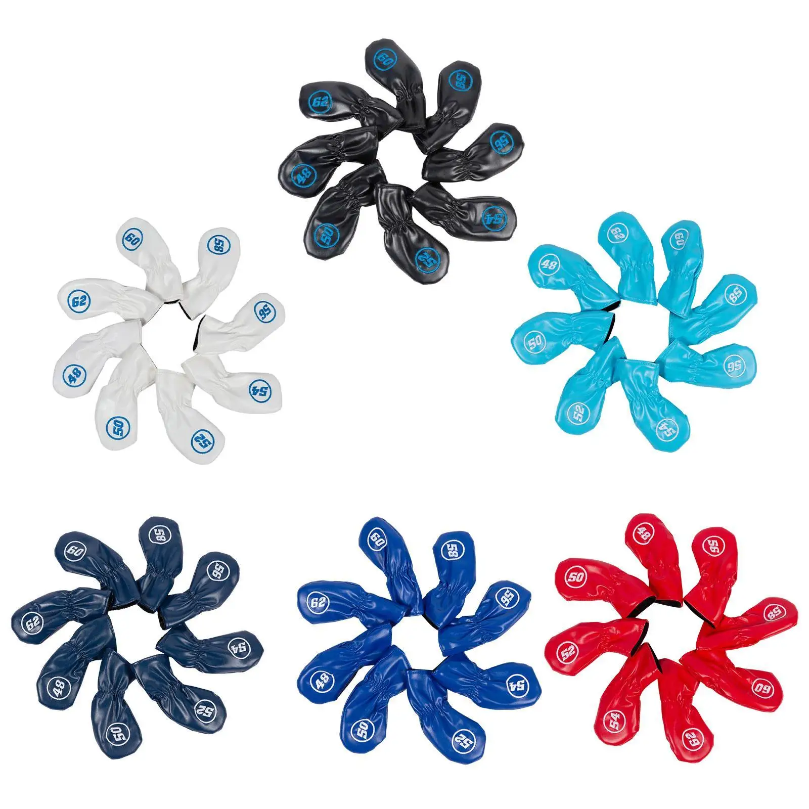

8Pcs Golf Iron Head Covers PU Golf Wedge Iron Protective Headcover with Number Golfer Gift Protector Golf Iron Headcover Set