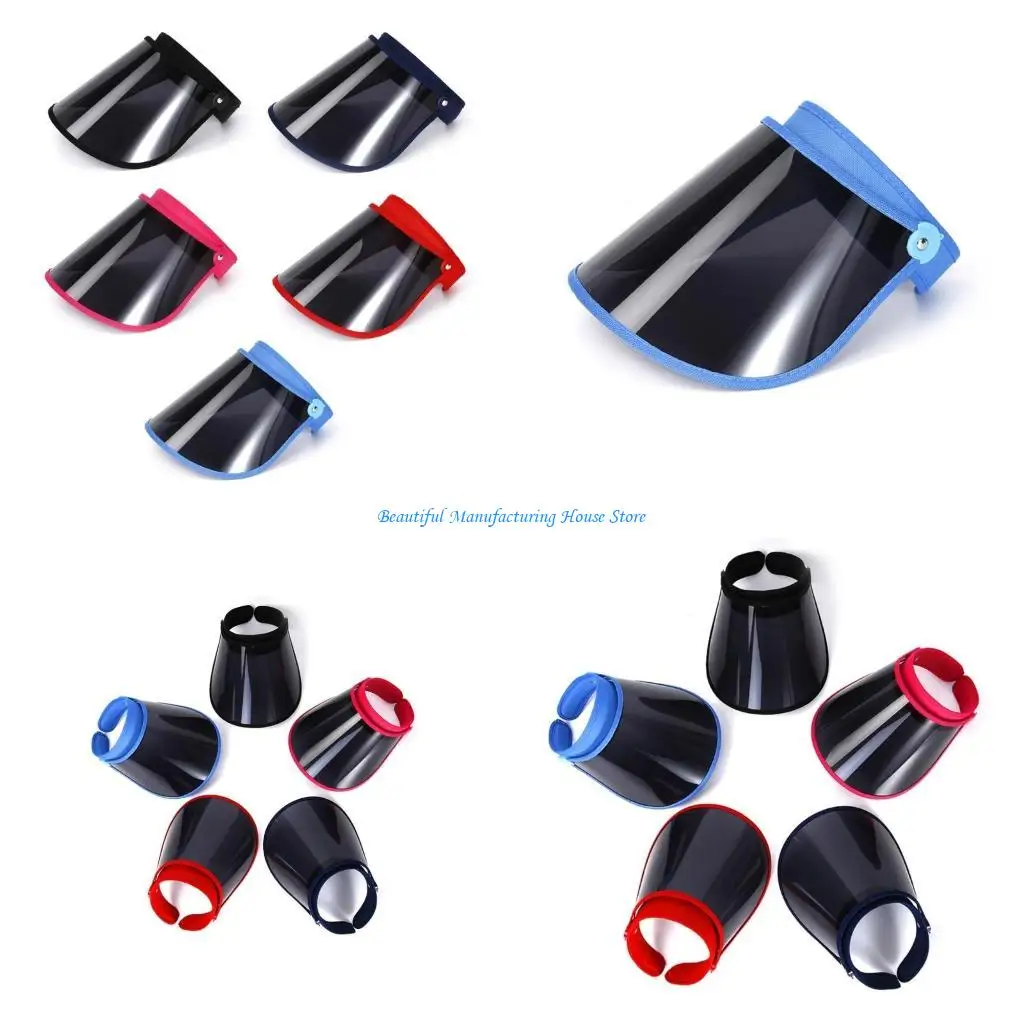 

E56A Fashion Empty Top PVC Hat for Summer Spring Adult Outdoor Seaside Wide Brim Hat