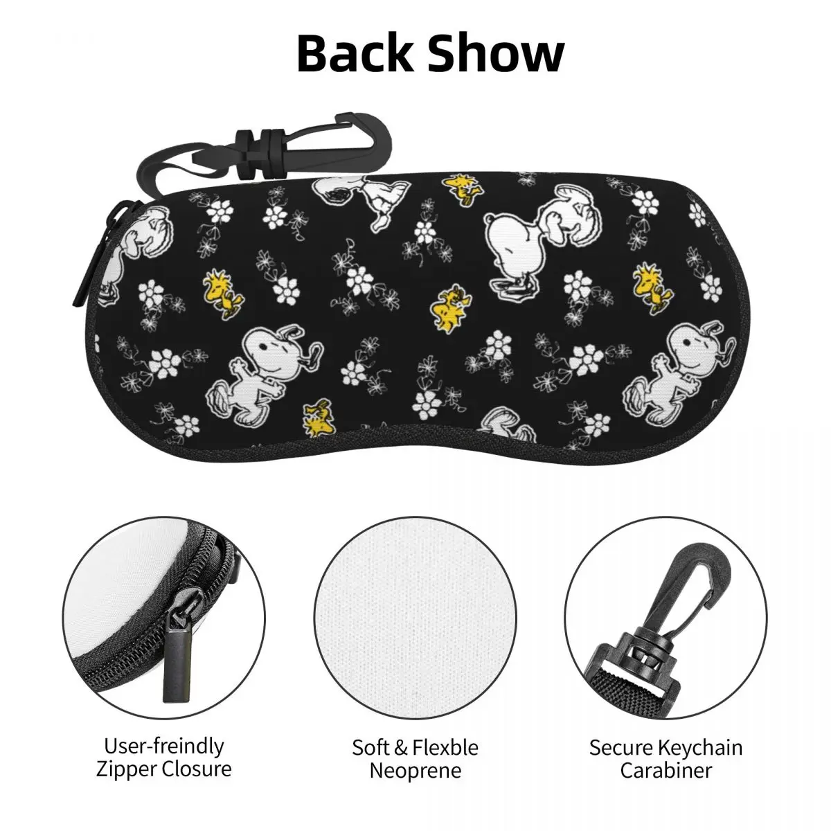 Snoopy Woodstock Fun Flowers Glasses Case Unisex Fashion Eyewear Storage Box Print Eyeglasses Box