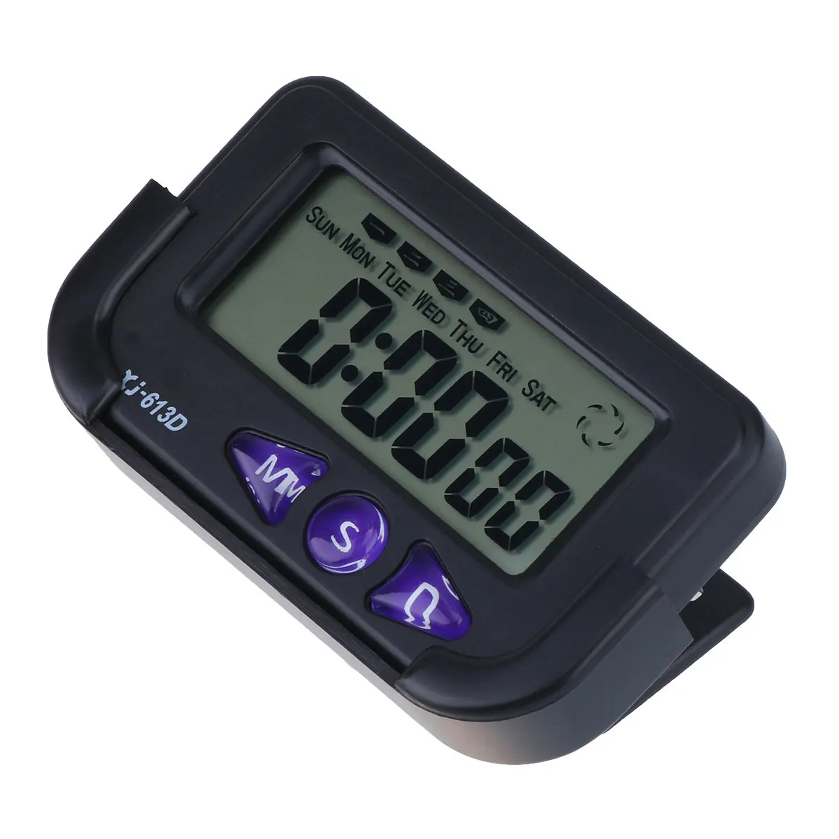 Car Electronic Digital Clock Black Special Creative Design Transparent LCD Display Mini Vehicle Mounted Clock for Car Home