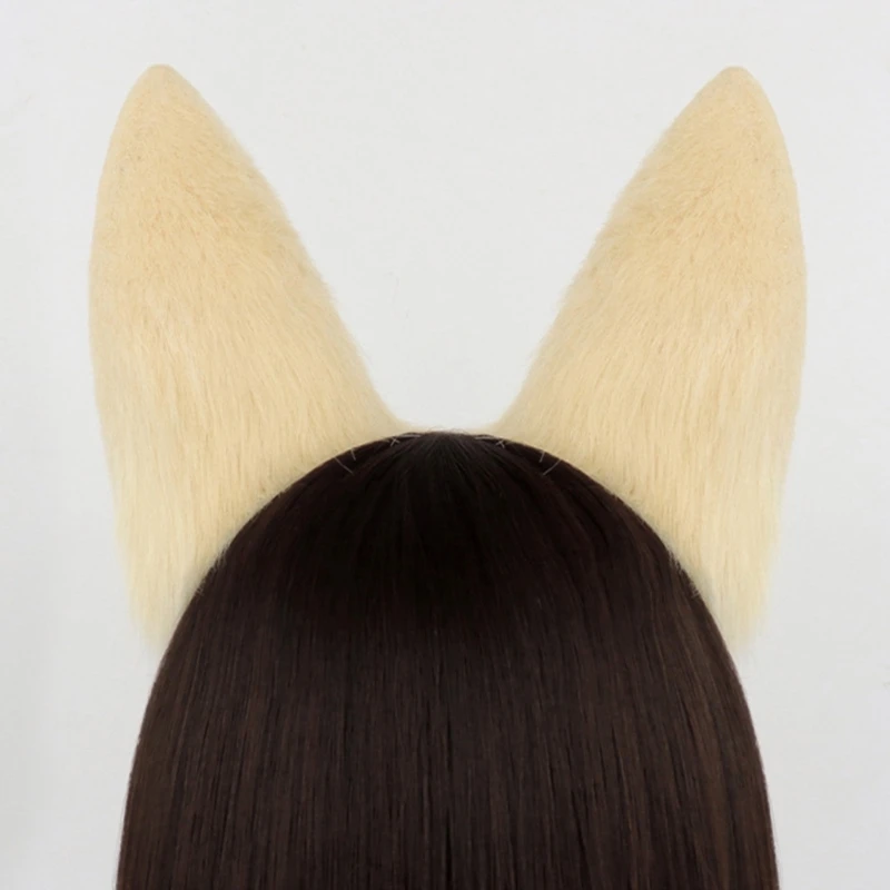 95AB Halloween Wolf Vossen Kostuum Accessoires voor Kind Meisje Kerstmis Halloween Cosplay, Dierenoor Haarband, Pluche Staart