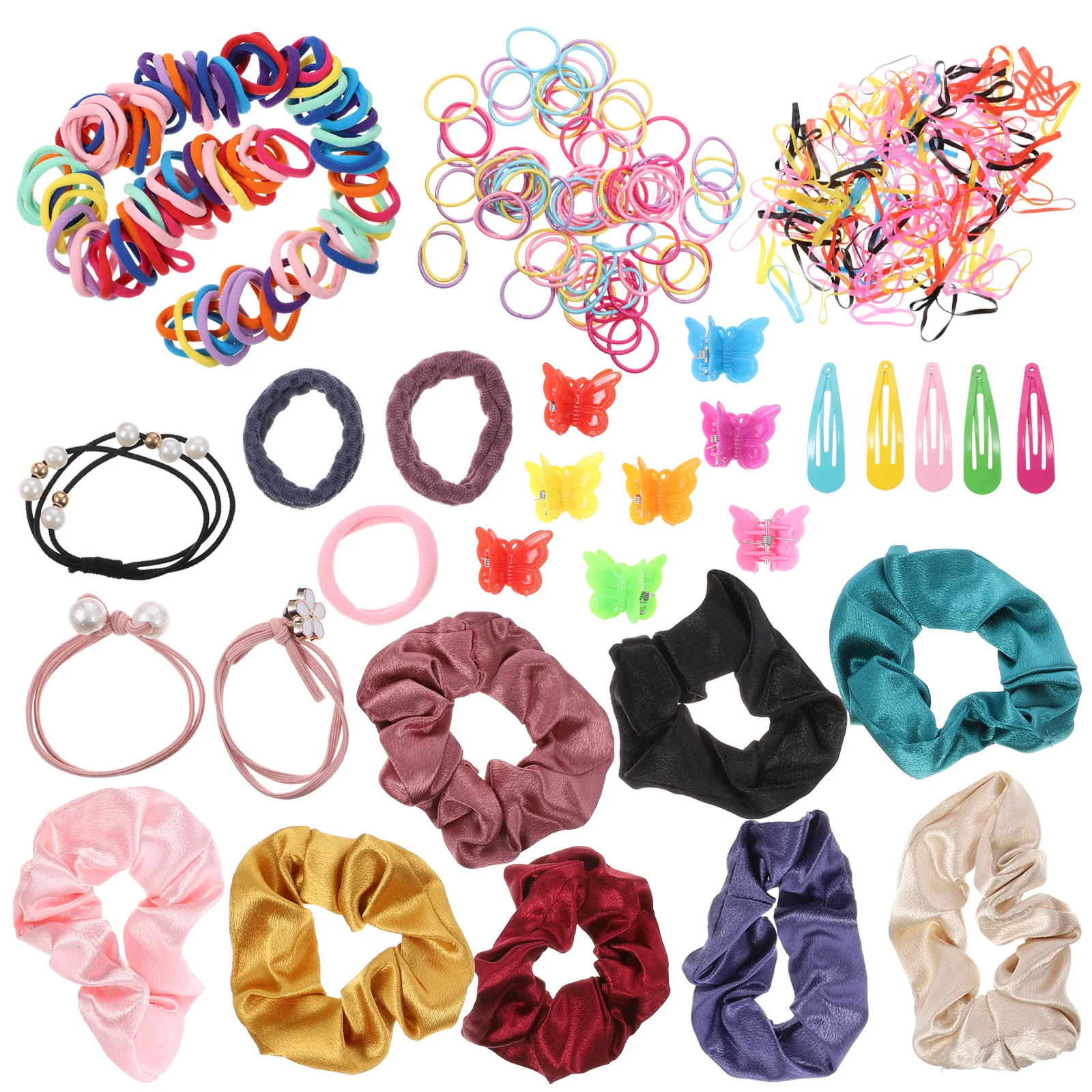 

427pcs Hair Scrunchies Accessories Set Ponytail Holder Clips Scrunchies s Ties Elastic Durable Gentle Material
