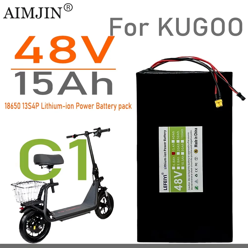 Li-ion battery pack 48V 13S4P 15AH For Kugoo C1 plus/C-seat electric scooter/kugoo jilong/kugoo/adult electric scooter/men/kuga
