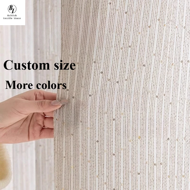 

Romantic Starlight Sequin French Valance Modern Curtains for Living Room Bedroom Dining Custom Size Fashion Luxury Decor Tulle