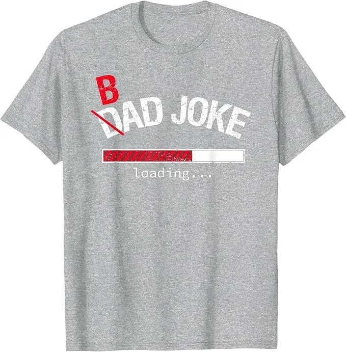 Lustiges T-Shirt mit dem Text „Bad Joke/Dad Joke Loading“ für Papa und Männer, Y2k Persönlichkeits-Mode, weiches Baumwoll-T-Shirt mit Spruch, Kurzarm-Oberteil – Detail 9