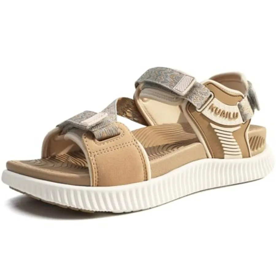 KuaiLu Womens Orthopedic Walking Sandals Arch Support Recovery Sport Outdoor Hiking Water Sandles Thick Athletic Cushion Comfor