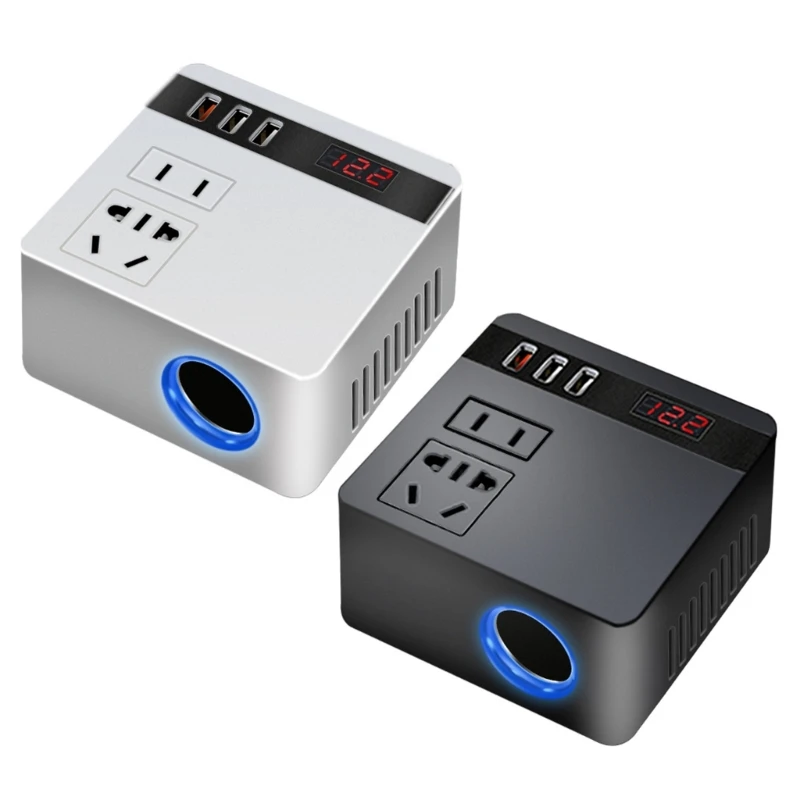 M76E Auto Power Adapter 150W Car Inverter Fast Charging with USB Port Display