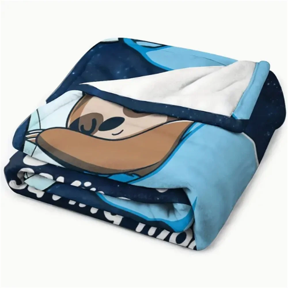 1pc Cozy Sleeping Sloth Flannel Blanket - Ultra Soft, Warm, and Comfortable for All Seasons - Perfect for Home Leisure, Sofa
