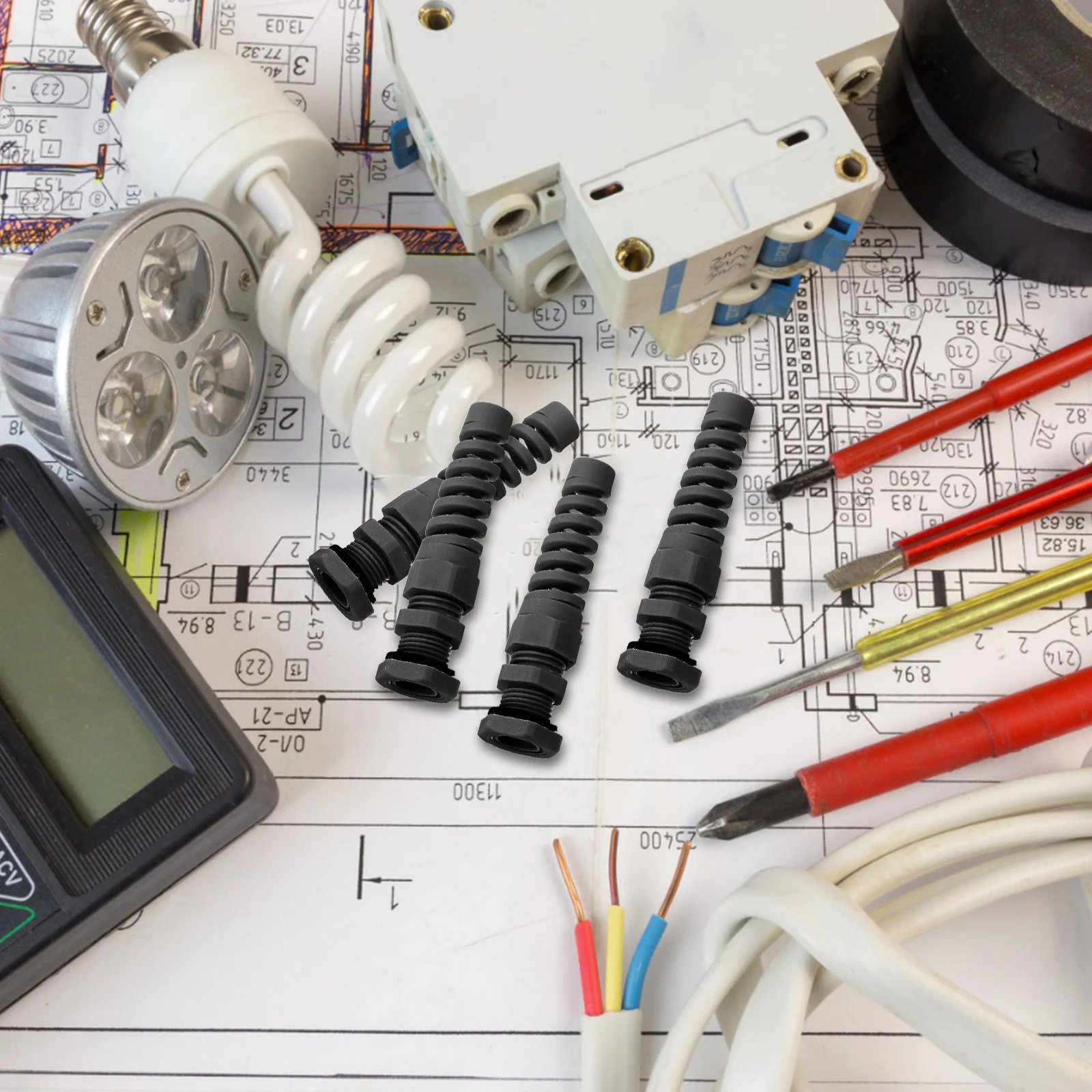 

10Pcs Strain Relief Cord Connector Nylon Waterproof Gland 4-8mm Quick Install High Strength Automotive Marine Applications