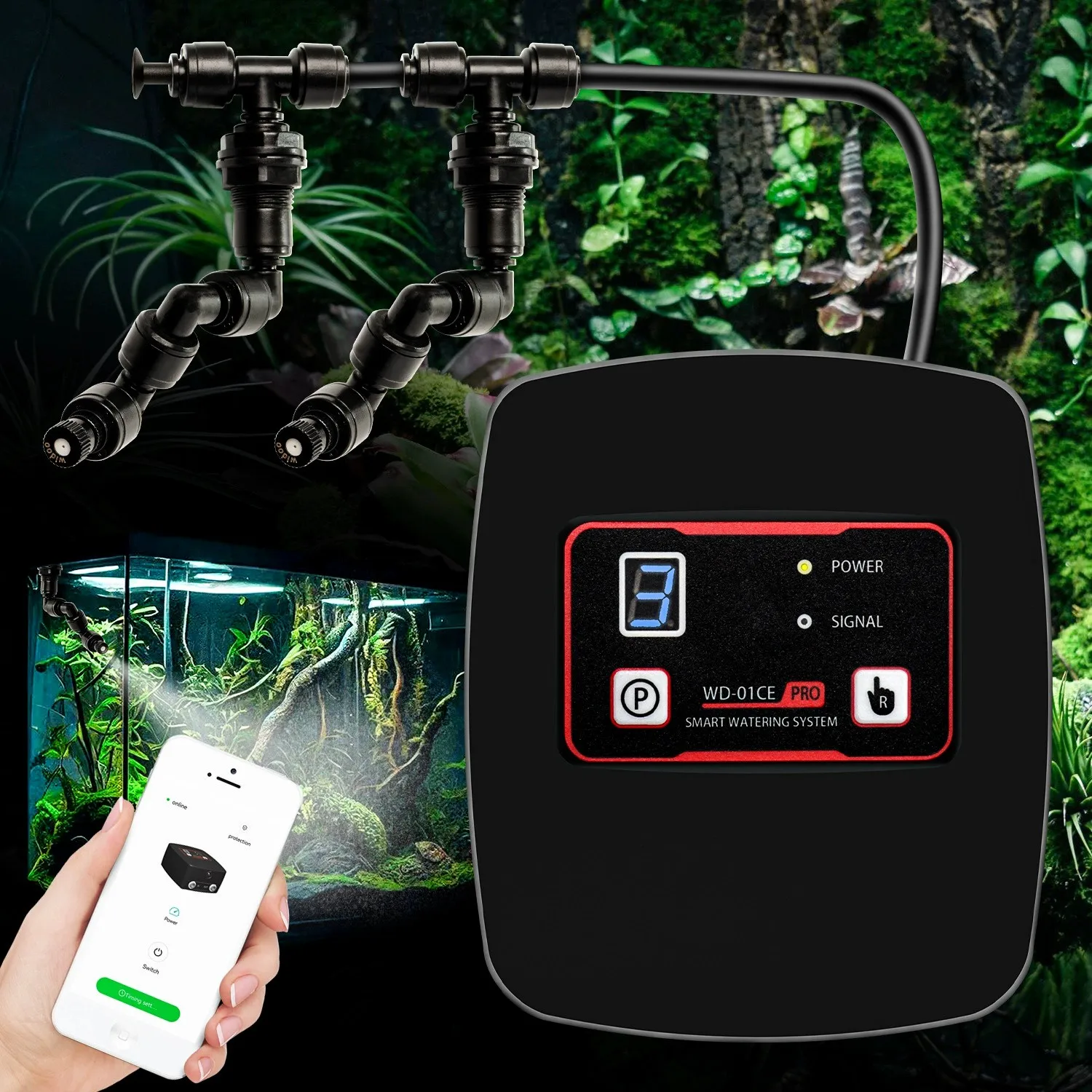 WiFi Rain Forest Tank Timed Sprinkler System Atomization Set Reptile Snake Lizard Turtle Box Intelligent Humidification Spray