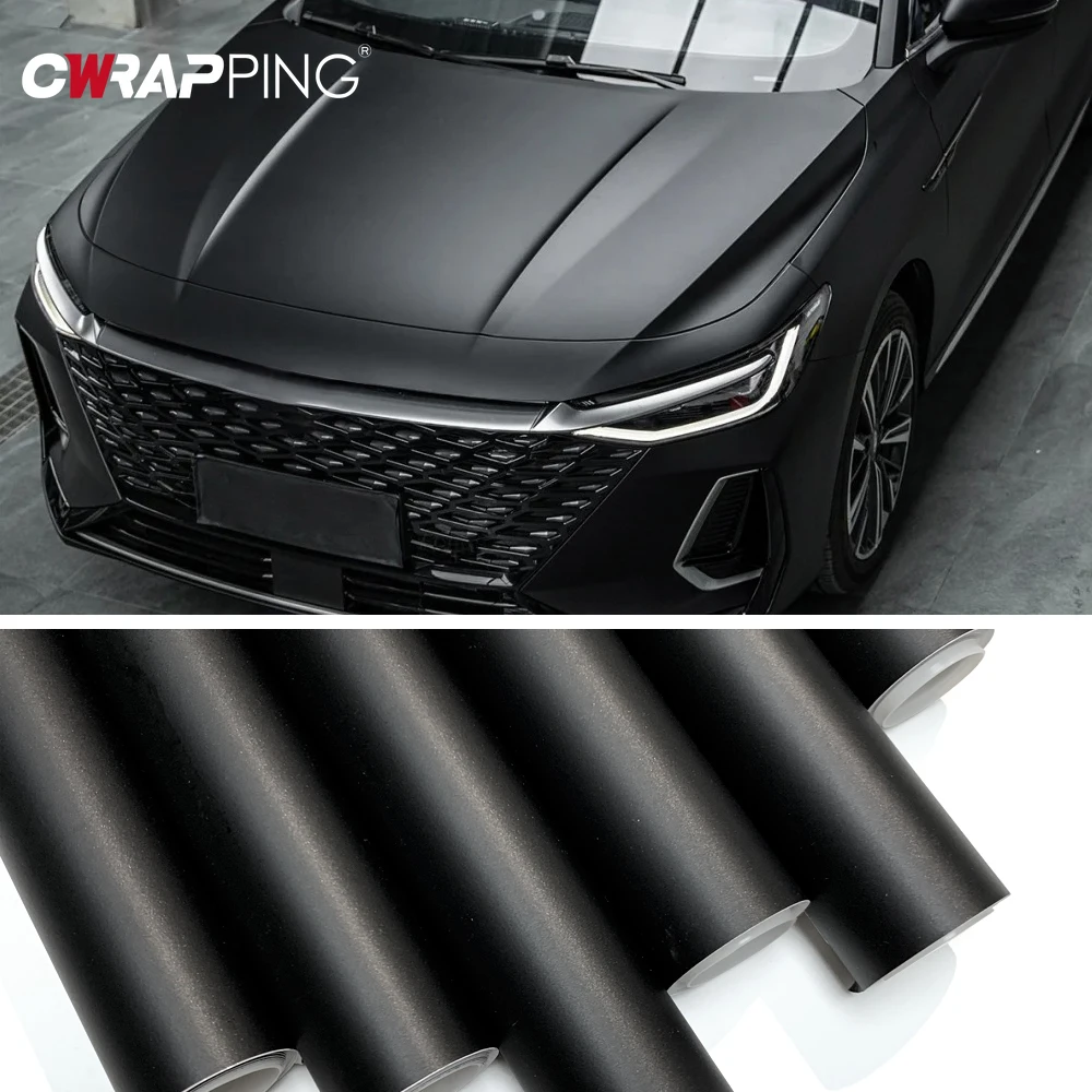 Filme Vinílico Preto Fosco para Carro, Anti-riscos, Mudança de Cor, Adesivos Decorativos Impermeáveis para Acessórios de Carro e Moto