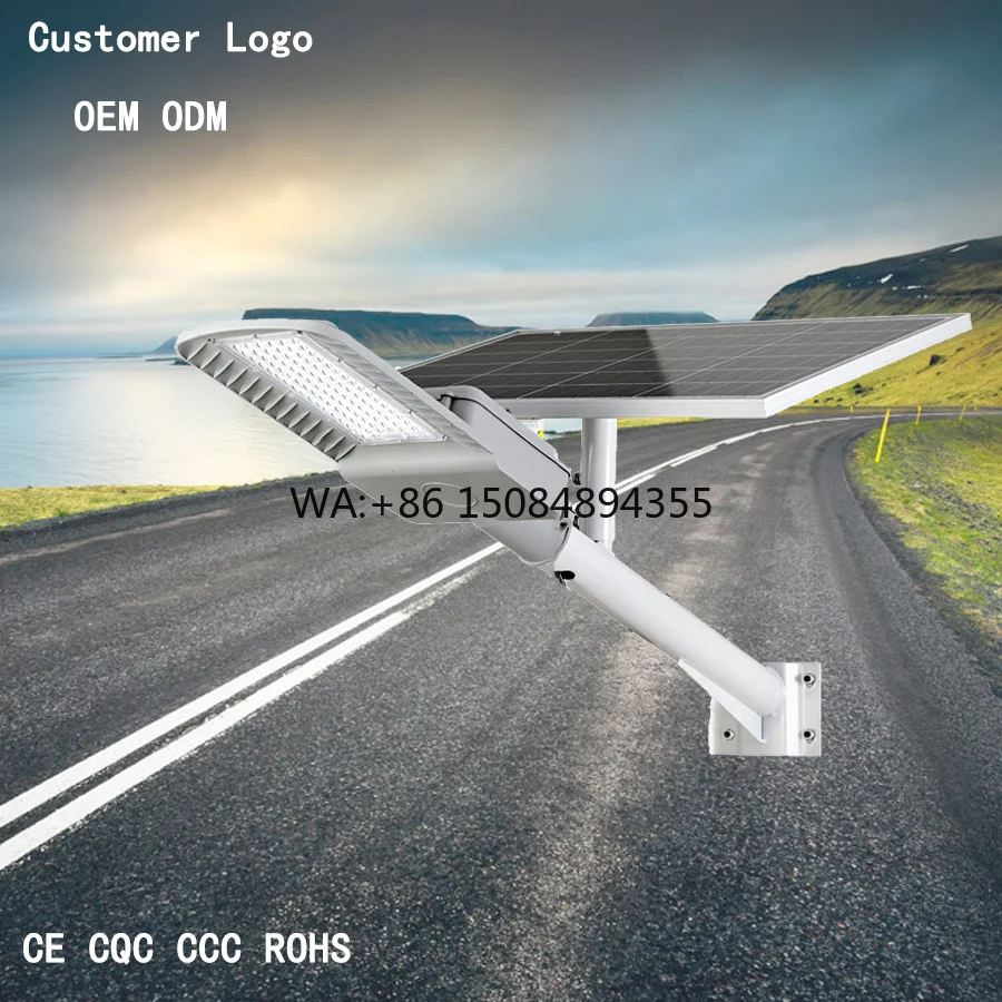 30W 60W 100W 200W DC LED Road Solar Street Light with Monocrystalline Silicon Solar Panel IP65 Waterproof Aluminum Battery