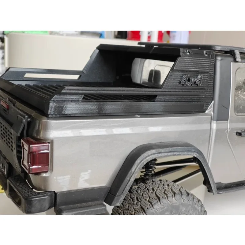 For RLAARLO JK07 1/7 Scale RC Crawler 3D Print Rear Bed Accessories Tailgate Trim Roller Cover Closed Cargo No-Drill Upgrade