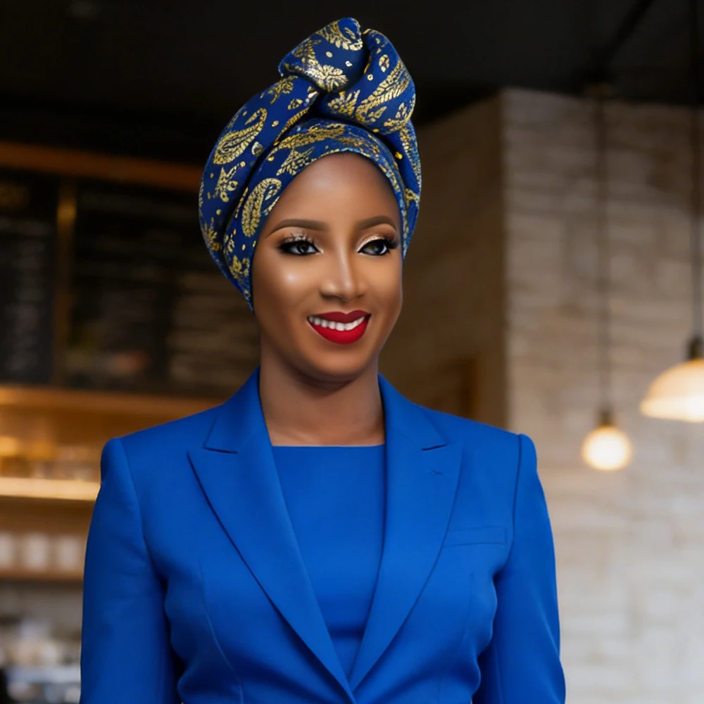 

Блестящая завязанная шапка-тюрбан для женщин, африканский головной убор, традиционная автогеле, повязка на голову, нигерийская свадебная геле, мусульманский хиджаб, капот