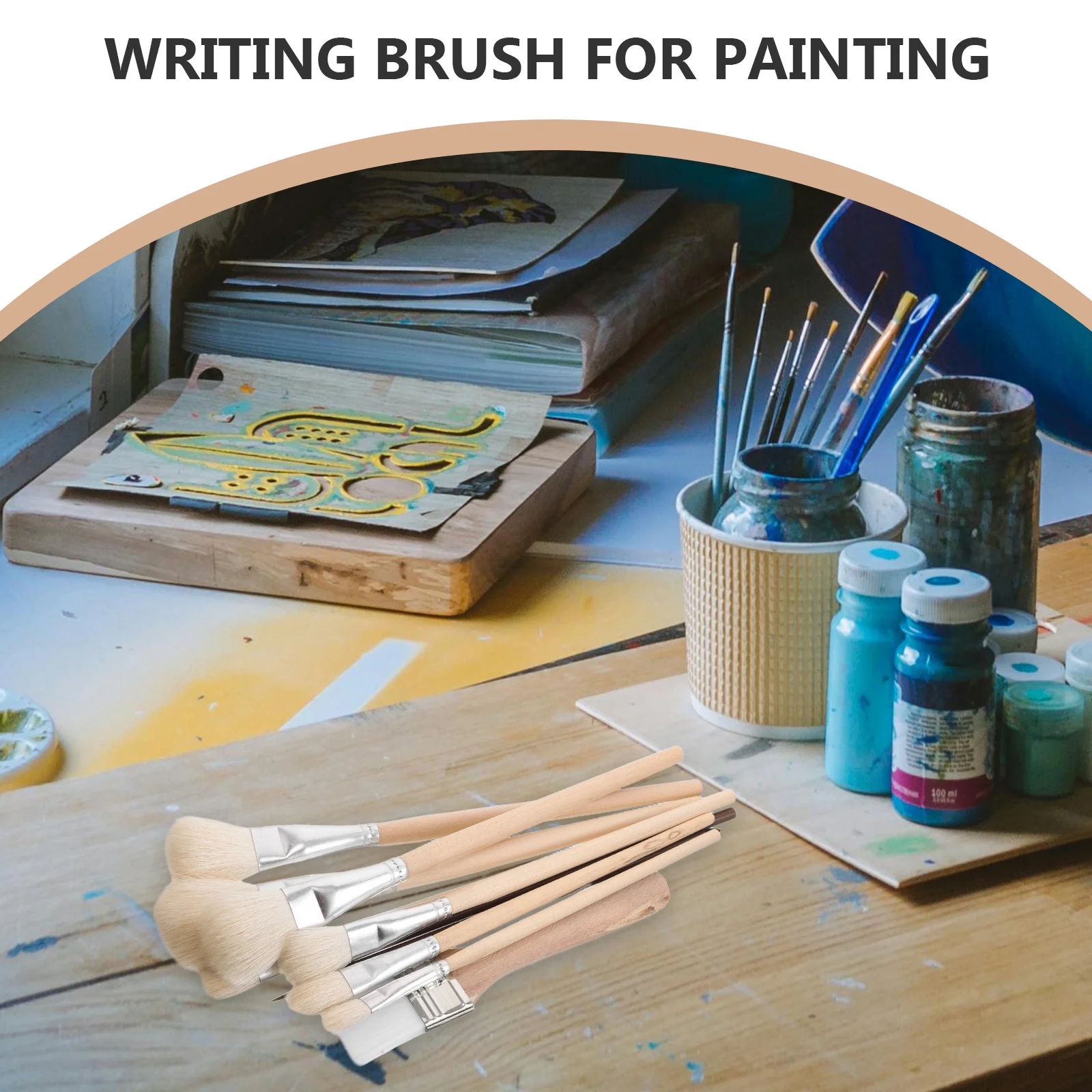 مجموعة واحدة من فرش الرسم الزيتي، شعيرات ناعمة، فرش فنية متينة للألوان المائية والسيراميك والفخار، مجموعة فرش تفاصيل صغيرة #4