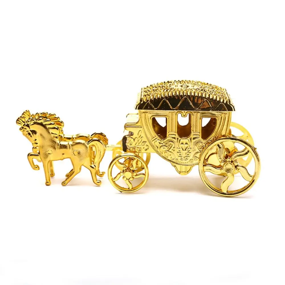 Portable Exquisite Carriage Candy Box Plastic Cute SmallCarriage Ornaments High-end Carriage Model Wedding Party