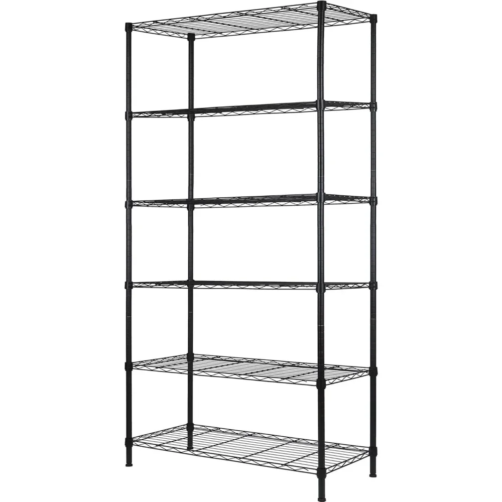 

6-Wire Shelving Metal Storage Rack Adjustable Shelves,Standing Storage Shelf Units for Laundry Bathroom Kitchen Pantry Closet